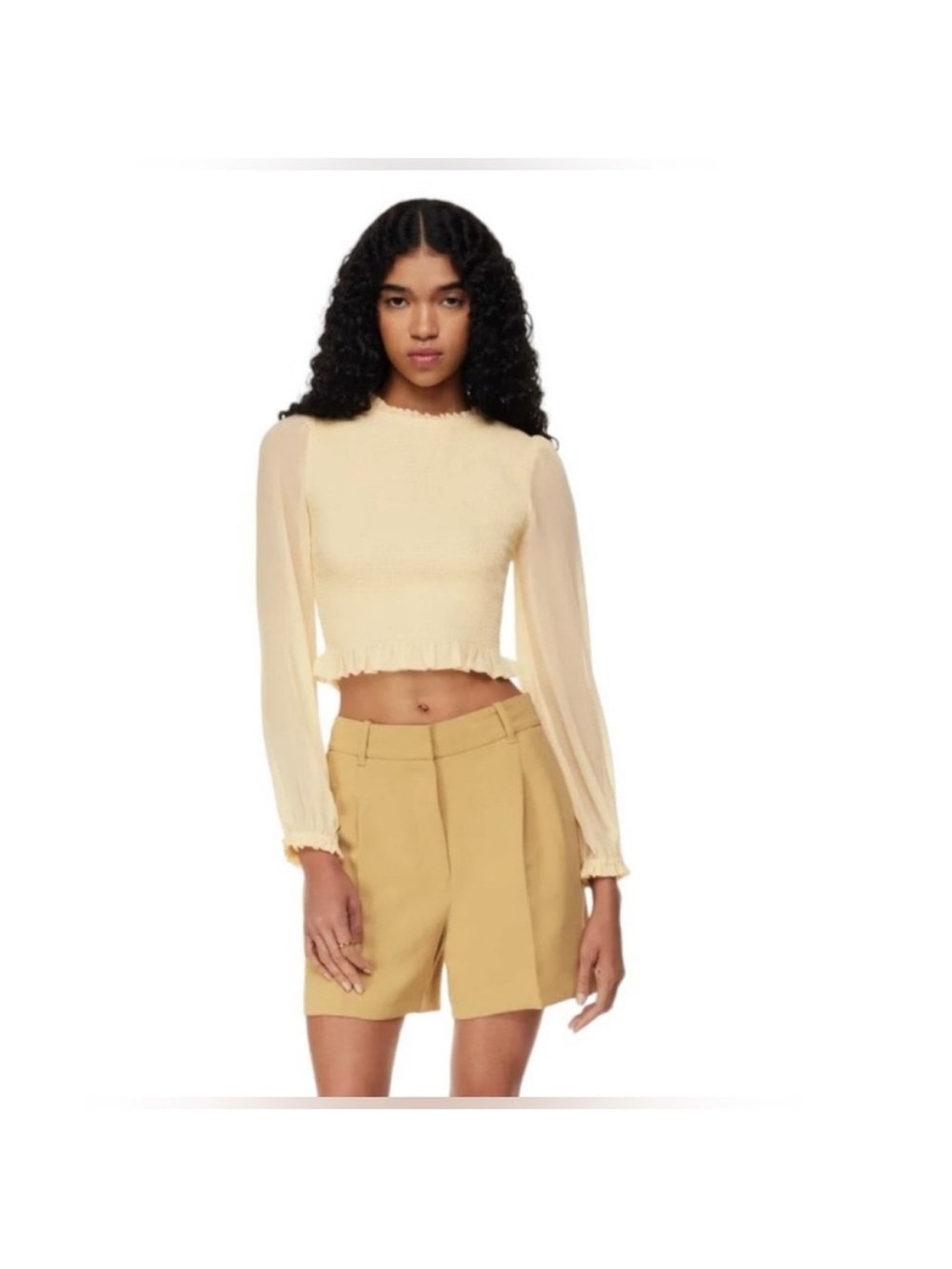Wilfred Tempest smocked crop top
